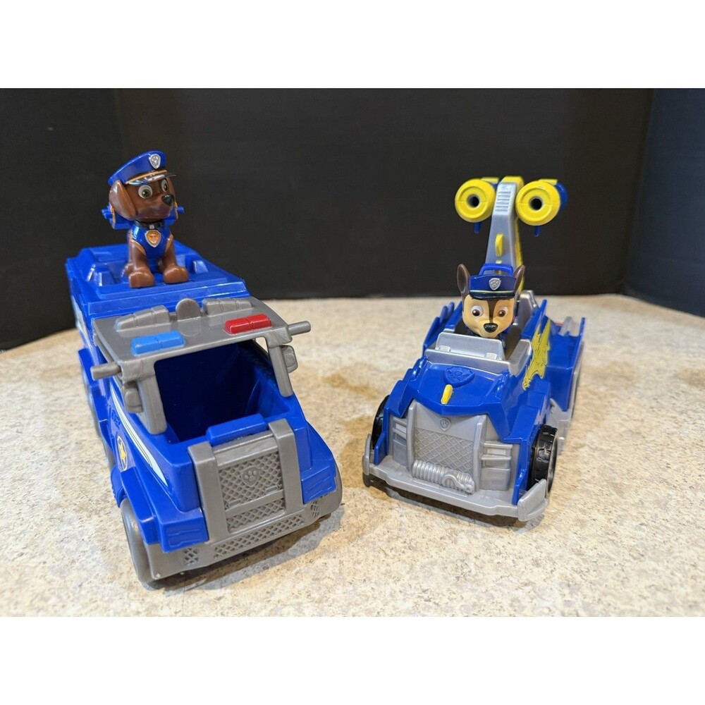 PAW Patrol Chase Truck Lot 2 Vehicles Police & Dino Rescue Dragon Figures